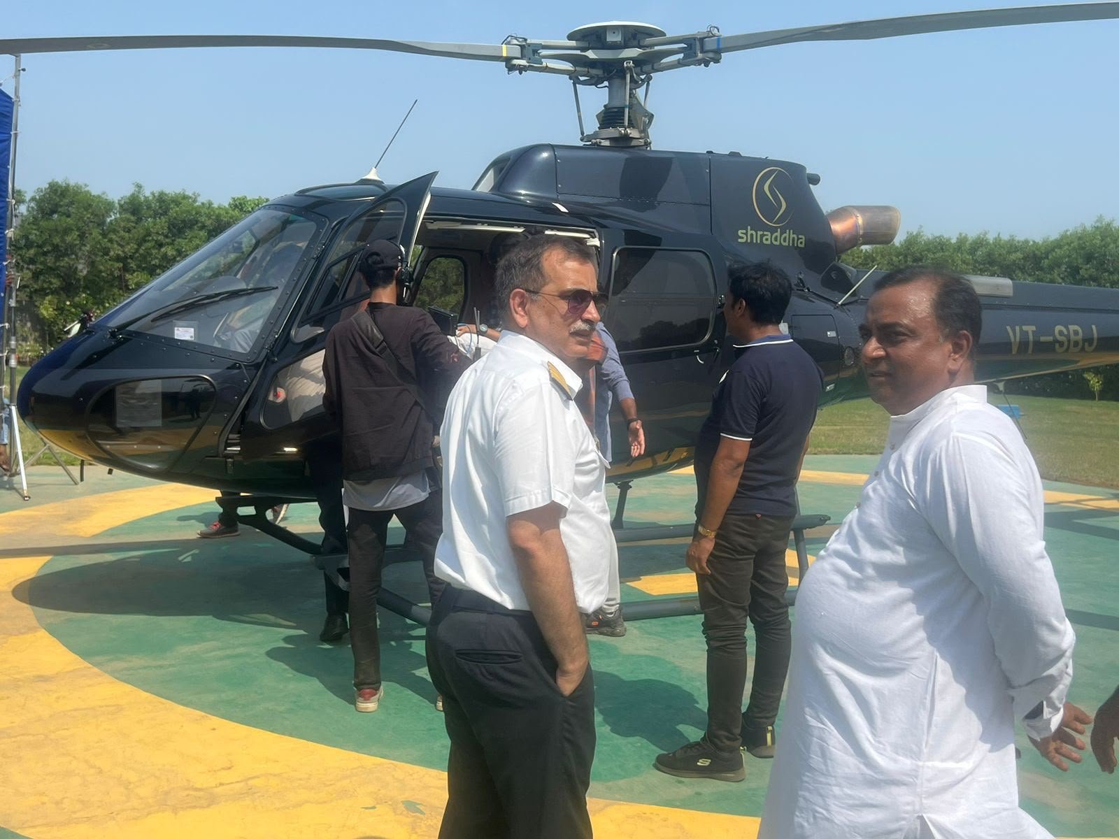 Helicopter and pilot